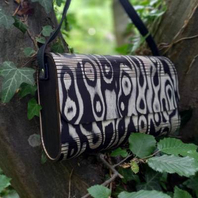 Holzhandtasche Vara, Fantasma/Black Oak, Umhängetasche