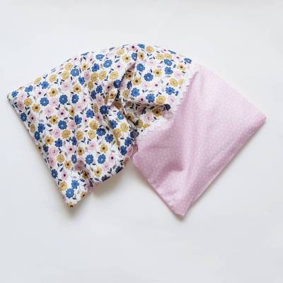 Wärmekissen, Kühlkissen blaue Blumen Körnerkissen, Dinkelkissen Rapssamen Wohlfühlkissen blau,beige rosa, Getreidekissen