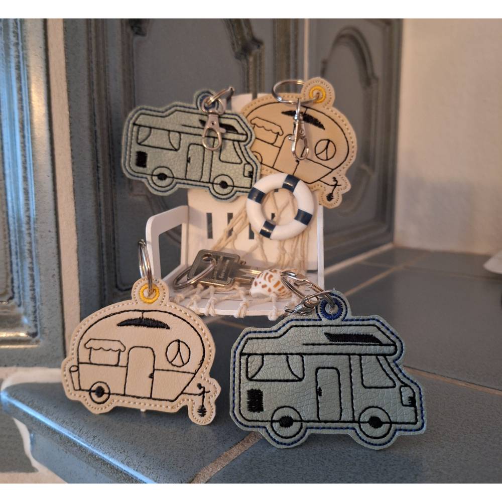 Stickdatei ITH Schlüsselanhänger Camping Wohnwagen Wohnmobil Bild 5