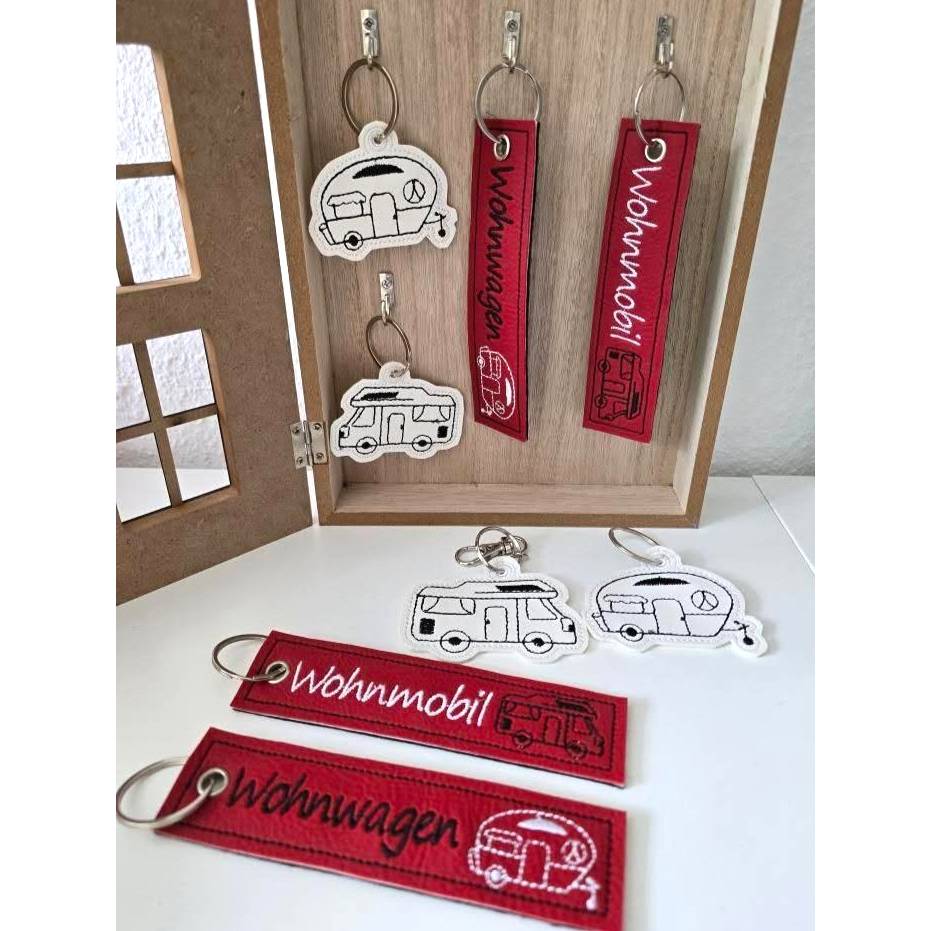 Stickdatei ITH Schlüsselanhänger Camping Wohnwagen Wohnmobil Bild 6