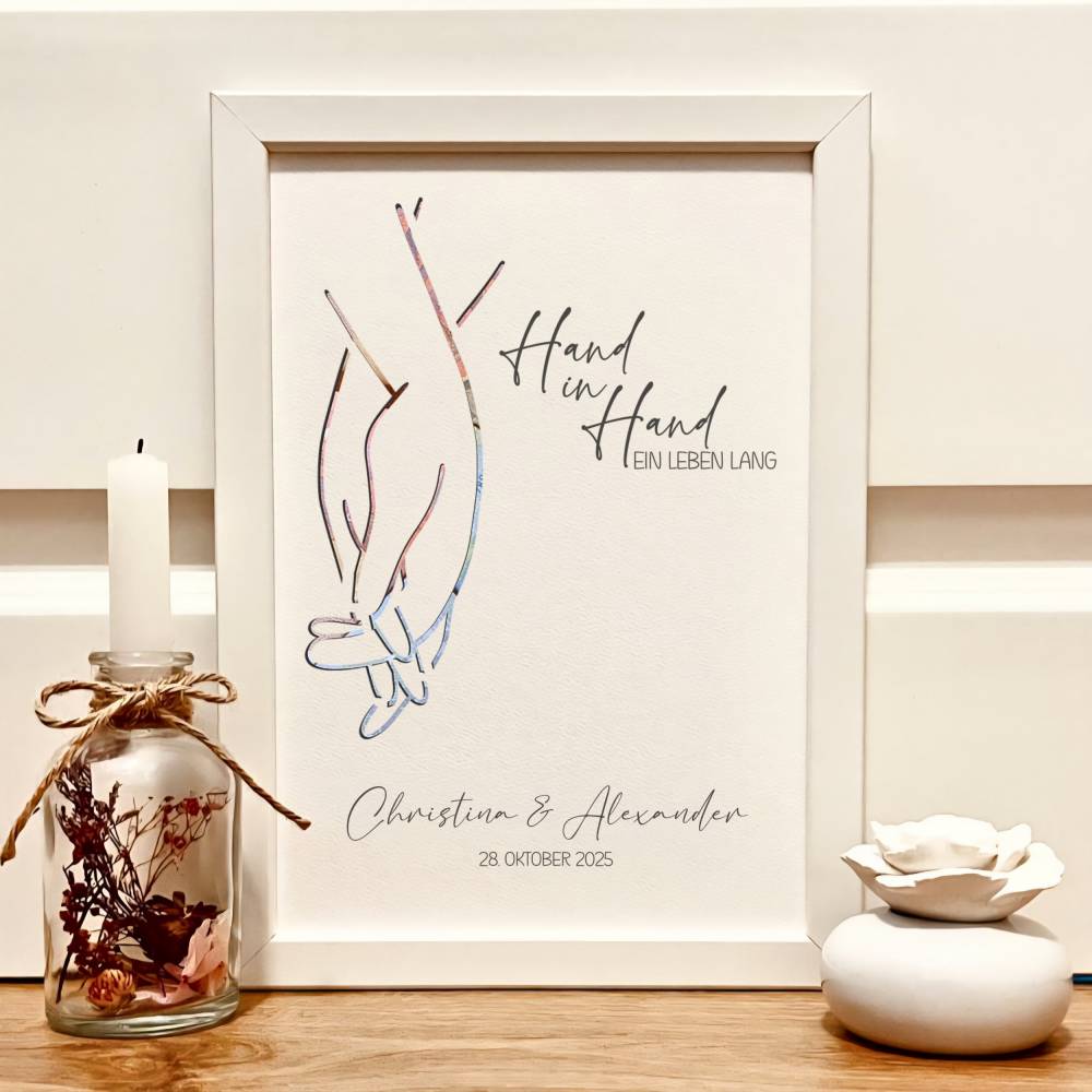 Hochzeitsgeschenk personalisiert | Geldgeschenk zur Hochzeit | Bilderrahmen für Brautpaare | Bild 1