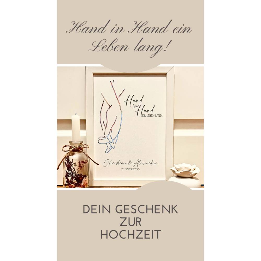 Hochzeitsgeschenk personalisiert | Geldgeschenk zur Hochzeit | Bilderrahmen für Brautpaare | Bild 6