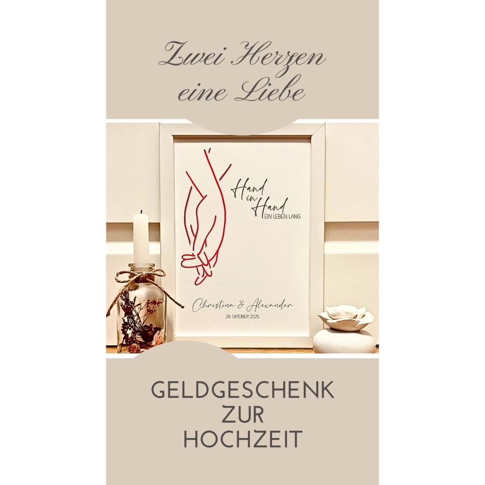Hochzeitsgeschenk personalisiert | Geldgeschenk zur Hochzeit | Bilderrahmen für Brautpaare | Bild 9