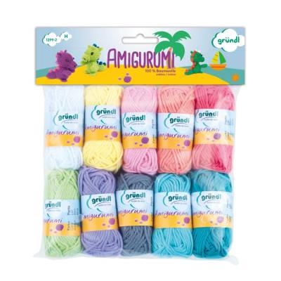 Gründl Amigurumi - Pastell Set 10 x 10 g Knäuel 100 % Baumwolle