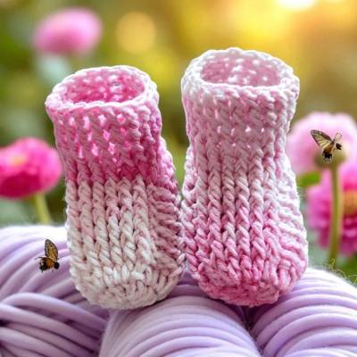 Gammlos/ Hüttenschuhe für Babys, gehäkelt, Handarbeit 