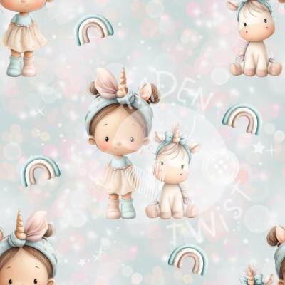 Stoff, Meterware - Einhorn, Regenbogen, Einhornmädchen, Süß, Mädchenstoff, Ballerina, Tutu - verschiedene Stoffarten