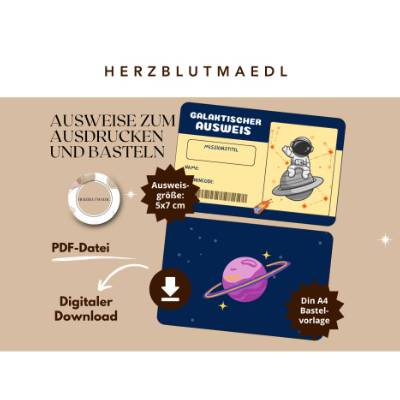 Weltraum-Ausweise für Kinder – Individuelle Mitgebsel und Bastelvorlagen zum Ausdrucken für unvergessliche Weltraum-Even