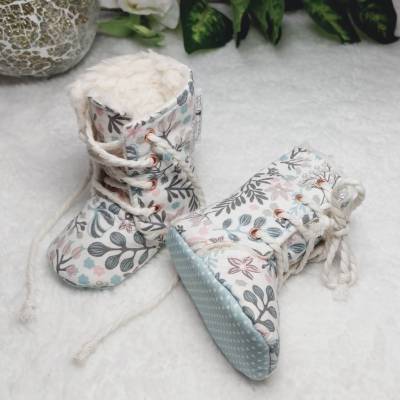 Baby Winter Boots "Blumen" warm gefüttert