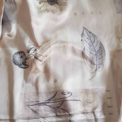 Vintage Bettbezug 70er silbrig – 135x200 cm, Polyester, neuwertig