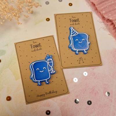 3D Druckdatei Set Geburtstag • Toast mit Spruchkarte •  STL + 3mf Model + A4 Vorlage "Ein Toast auf dich" • Geschenkidee