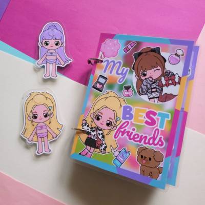 Beste Freundinnen Puppenhaus – Montessori Busy Book für Kinder, handgemachtes Minihaus Spielbuch