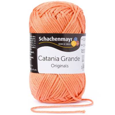 65,00 € /1 kg Schachenmayr ’Catania Grande’ Baumwolle Wolle Garn z.B. für Shirts Tops Amigurumis Farbe: mandarine / 3230