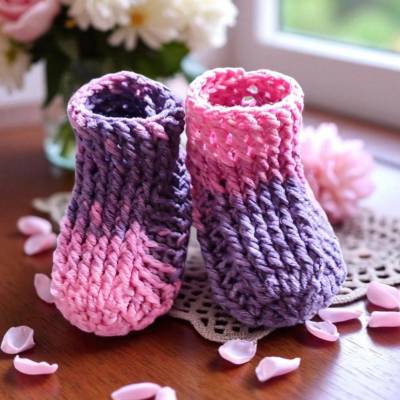 Gammlos/ Hüttenschuhe für Babys, gehäkelt, Handarbeit