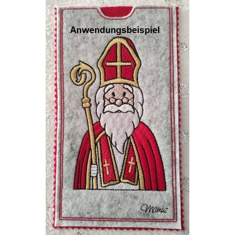 *  9 x 13 cm, Nikolaus mit Mitra und Stab * Vollstick , Heiliger Nikolaus, Sankt Nikolaus Bild 2