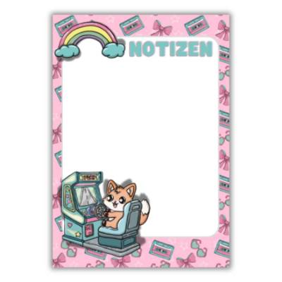 Millicat Design Notizblock DIN A6 "Spielautomat - 80er Jahre Flashback"