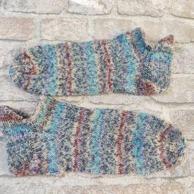 Gestrickte Sneaker Socken Gr. 38/39 jeansblau