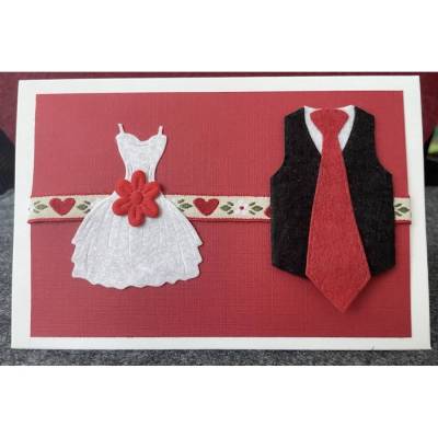 Hochzeitskarte, Handarbeit mit Umschlag