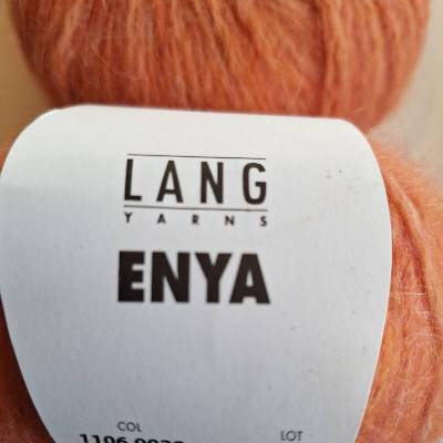Wolle, 50g Lang Yarns Enya, Fb 28, lachs, apricot,  Alpaca, Polyamid, LL150m, Nadel 5-5,5mm,  flauschig, weich