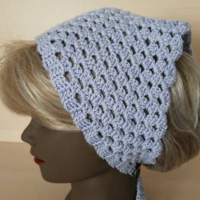 Kinderkopftuch gehäkelt, verschiedene Farben, Flieder, Natur