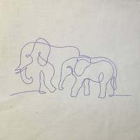 Babyelefant oneline 12-14x18cm