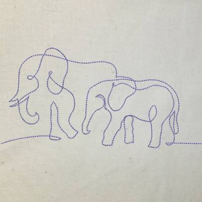 Babyelefant oneline 12-14x18cm
