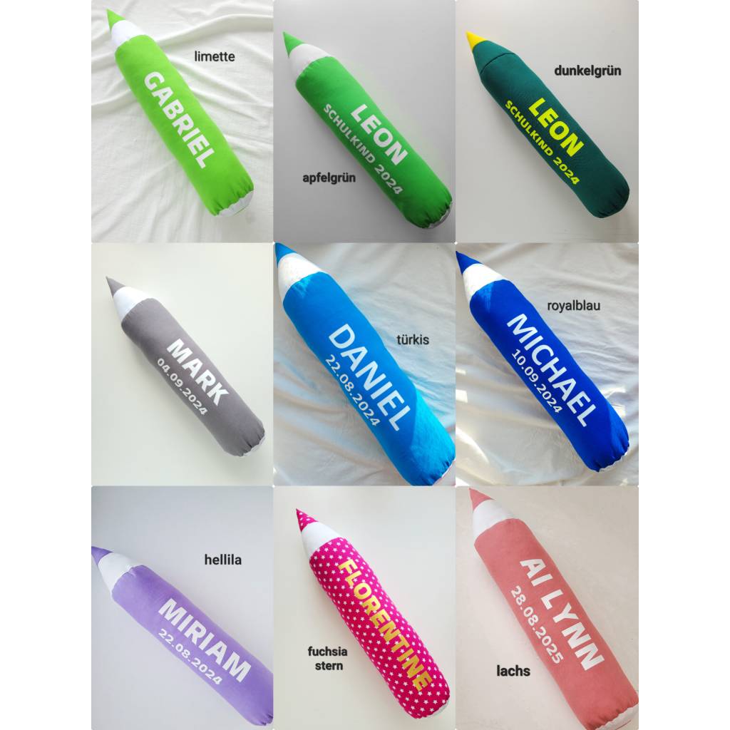 Personalisierte Stiftkissen | Geschenk Einschulung | Kissen mit Name | Geschenk Kindergarten Abschluss | Lehrer Geschenk Bild 3