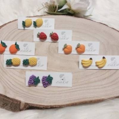 Ohrstecker „Früchte“ (aus hypoallergenem Edelstahl, Nickelfrei) verschiede Früchte