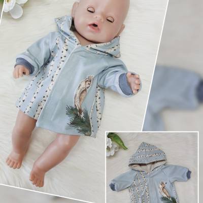 Puppen Jacke zum wenden „Eule"