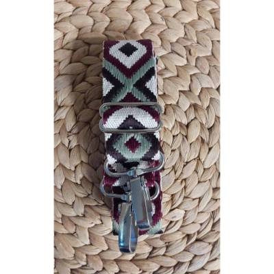 Taschengurt verstellbar bordeaux-oliv, Gurtband mit Karabiner in vielen verschiedenen Farben