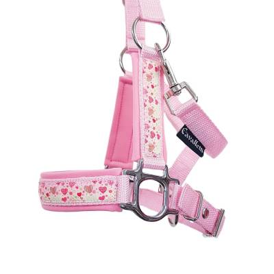Halfter Pony Herzi rosa und pink Pferdehalfter Größe Pony rosa pink mit Herzen 
