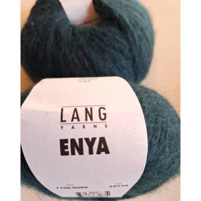 Wolle, 50g Lang Yarns Enya, Fb 88, petrol,  Alpaca, Polyamid, LL150m, Nadel 5-5,5mm,  flauschig, weich