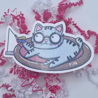 MILLICAT DESIGN Katzen XL-Sticker "Mieze Franz" - Pummelige Miezen Kollektion