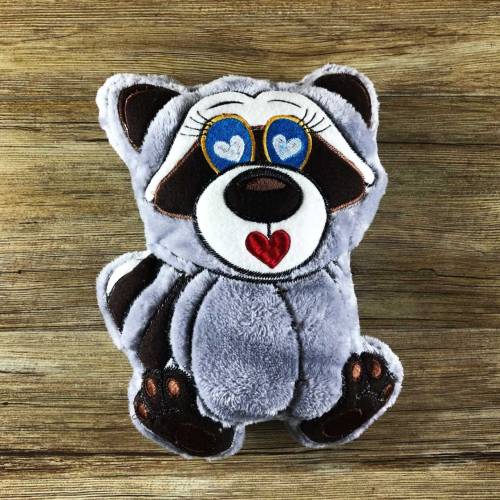 Stickdatei ITH Waschbär WILLI für Rahmen 16×26 cm, Maschinenstickerei, ITH Stickmuster mit Tiermotiv