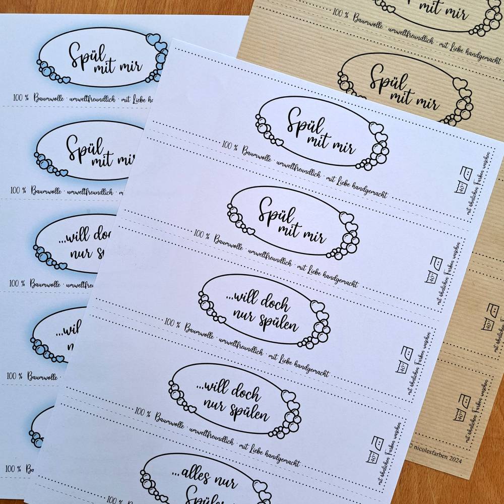 Geschenkverpackung für Spültücher – Banderole mit witzigen Sprüchen zum Selbstausdrucken Bild 5