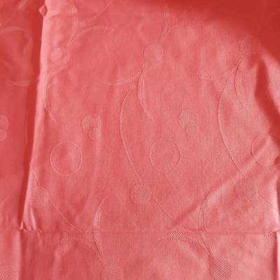 Vintage roter Bettbezug aus den 70er Jahren – Edeldamast, reine Baumwolle, 135x200