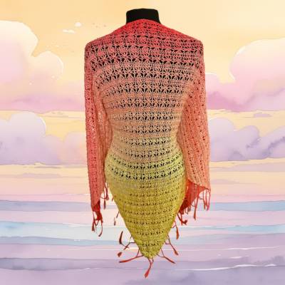 Häkelanleitung Dreieckstuch „Ravi“ – Sonniges Sommertuch mit Sonnenmuster