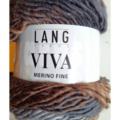 Wolle, 50g Lang Yarns Viva, Fb 70,braun, grau, beige,  Alpaca, Polyamid, LL150m, Nadel 4,5-5mm, color, Farbverlauf