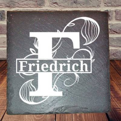 Personalisierte Schiefertafel mit Wunschgravur, Namensschild, Familienschild,Türschild, Lasergravur         