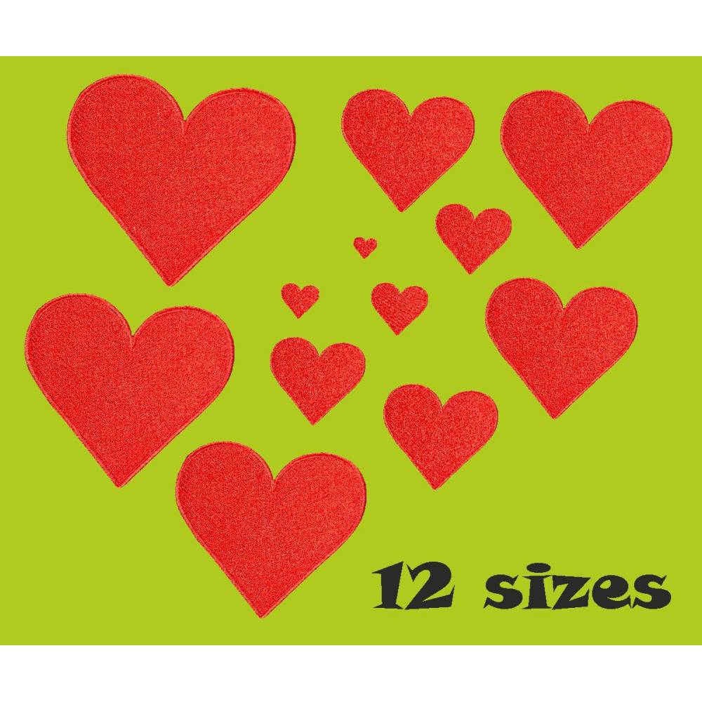 Stickdatei Herzen Standart in 12 Größen (1-12 cm) Bild 1