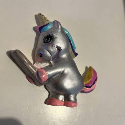 Einhorn Leseratte - 1 Relief - der Bücherwurm  zum selber Bemalen 