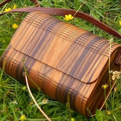 Holzhandtasche Vara, Palisander, Umhängetasche