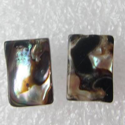 Abalone Paua Perlmutt Ohrstecker rechteckig Regenbogenfarben – Einzigartige Muschel Ohrringe