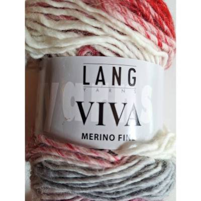Wolle, 50g Lang Yarns Viva, Fb 66, pink, rot, lila, natur,  Alpaca, Polyamid, LL150m, Nadel 4,5-5mm, color, Farbverlauf