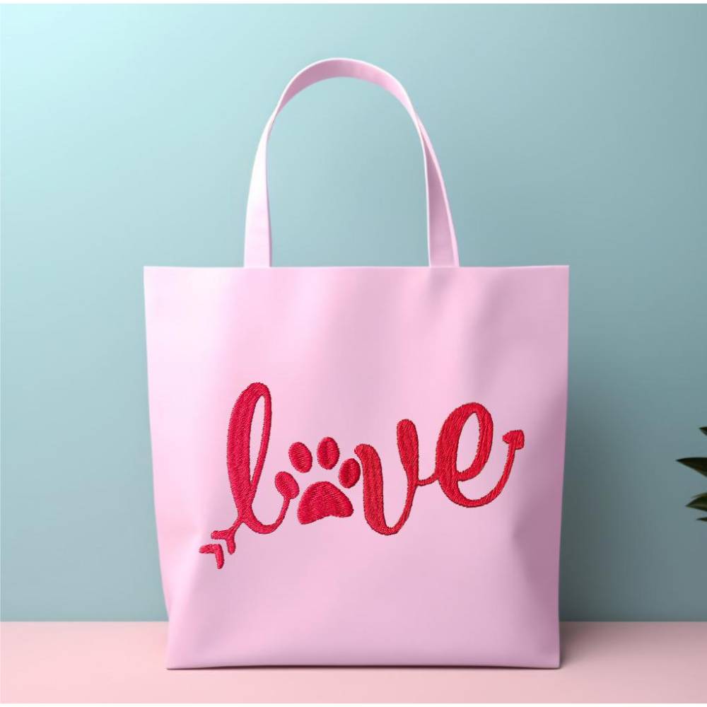 Stickdatei LOVE mit Hundepfote in 6 Größen, Maschinenstickerei, Stickmuster mit Hundemotiv Bild 7