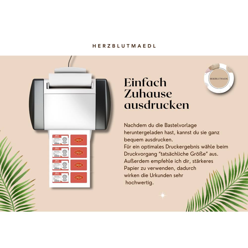 Zirkus-Ausweise DIY – Das perfekte Mitgebsel für unvergessliche Zirkus-Events, Kindergeburtstage und mehr Bild 3