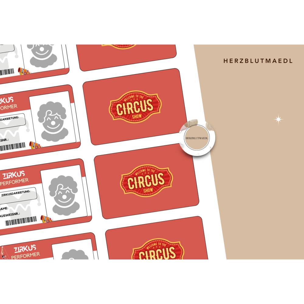 Zirkus-Ausweise DIY – Das perfekte Mitgebsel für unvergessliche Zirkus-Events, Kindergeburtstage und mehr Bild 8
