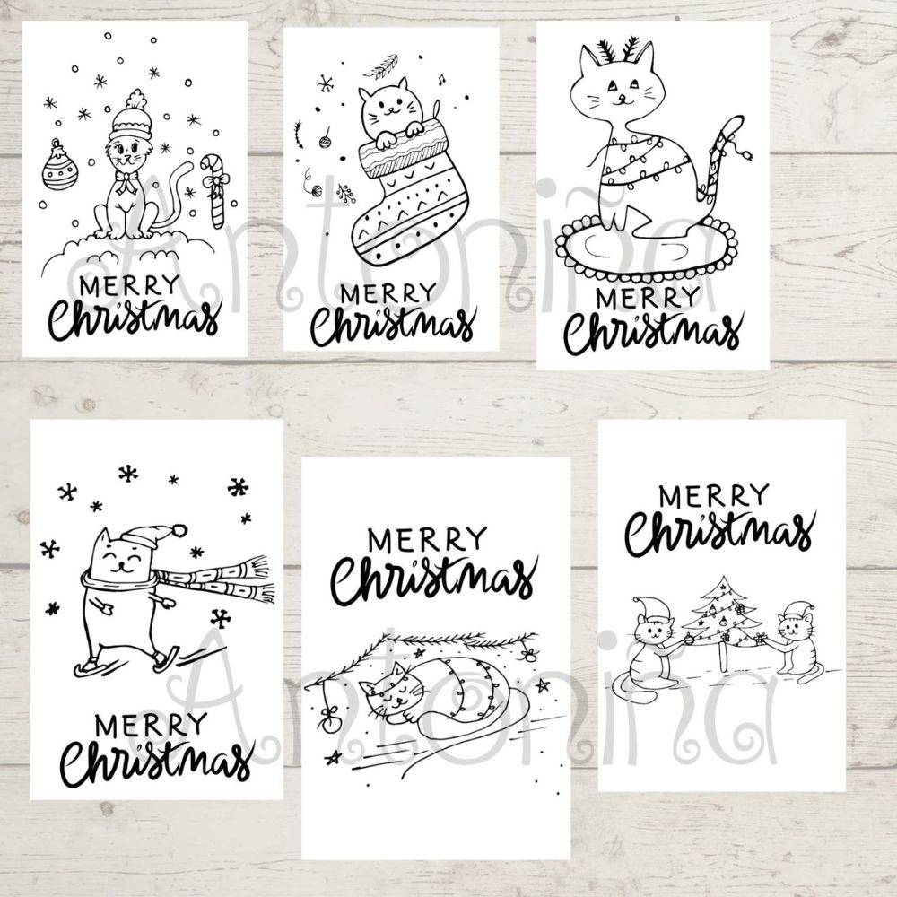 Katzen Weihnachtskarten, DOWNLOAD, JPG PNG Bild 3