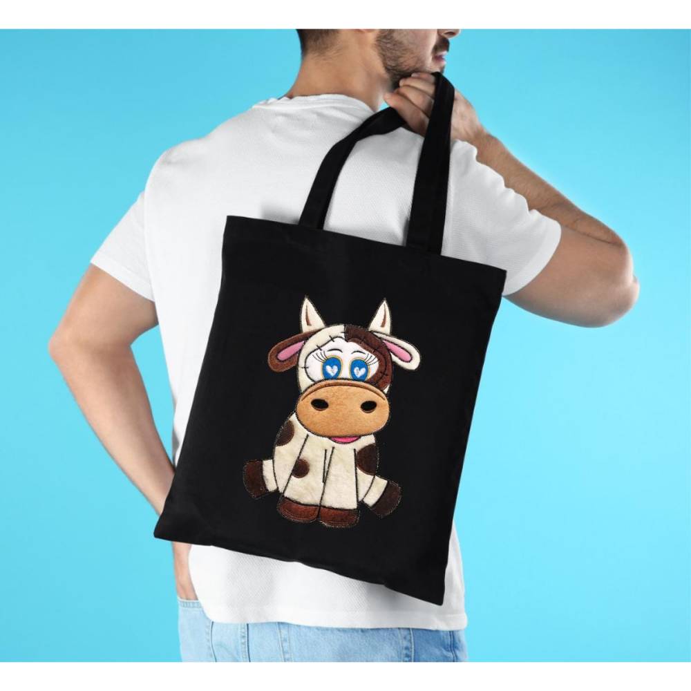 Stickdatei Applikation Kuh Helga in 3 Größen, Maschinenstickerei, Stickmuster mit Tiermotiv Bild 6