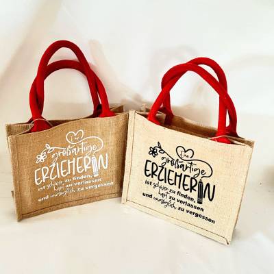 ️ Jute-Tasche als Geschenk für Erzieherin – Wertschätzung mit Herz ️
