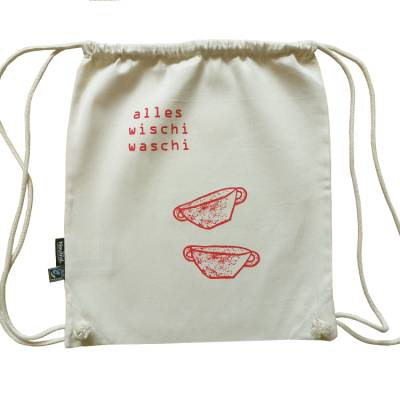 Turnbeutel, Bio Fairtrade Baumwolle, Smells like Fish Spirit. Siebdruck handbedruckt.
